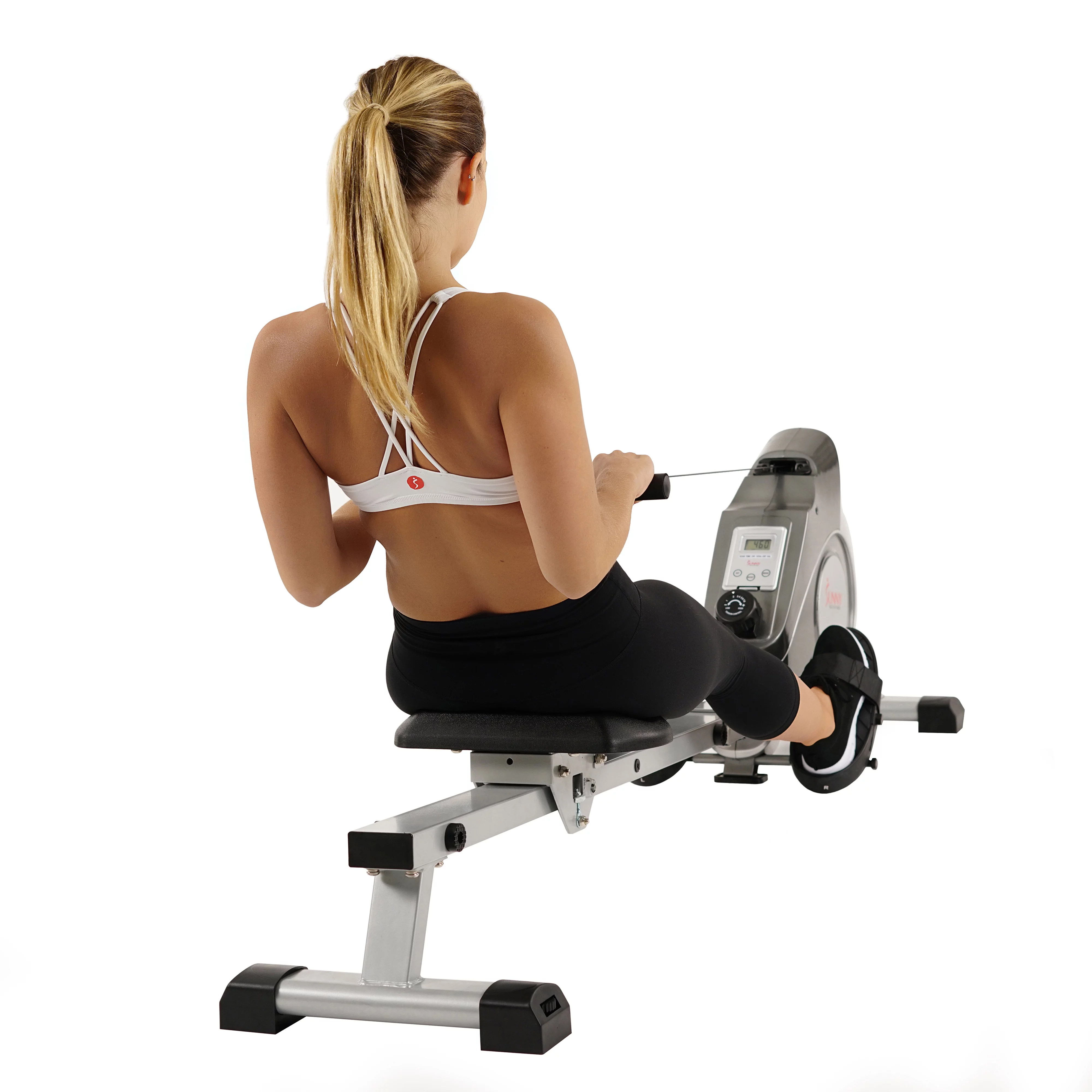 Sunny Health & Fitness Smart Magnetic Rowing Machine with Extended Slide Rail with Optional Exclusive SunnyFit® App Enhanced Bluetooth Connectivity