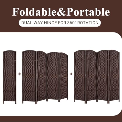 Room Divider, Room Dividers and Folding Privacy Screens, 16in Privacy Screen, 6 Panel Temporary Wall Partitions, 6ft Space Separation Panel Screen