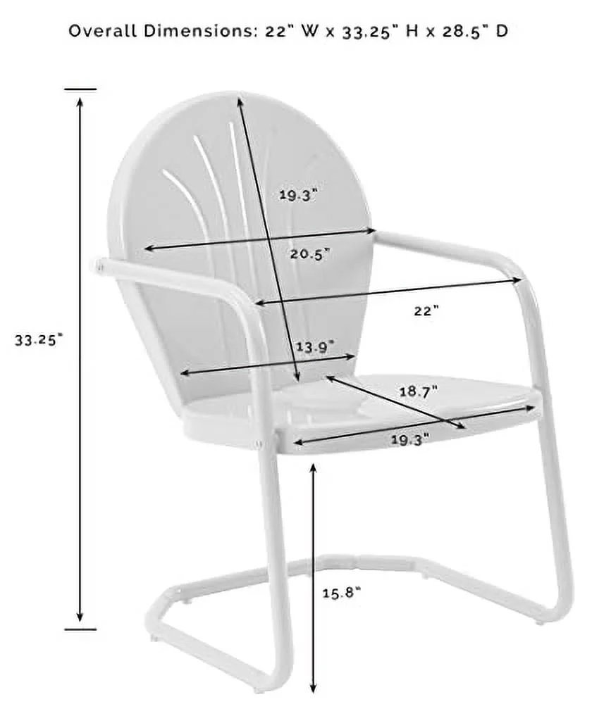 Crosley Furniture CO1001A-AQ Griffith Retro Metal Outdoor Chair, Aqua