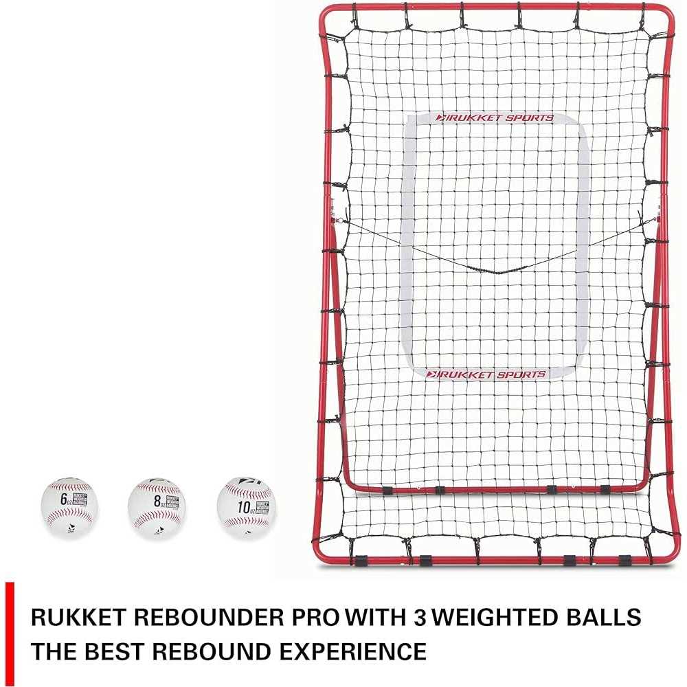 Rukket Sports Pitch Back Baseball/Softball Rebounder Pro w/ Weighted Balls - Sports Supplies Online Store