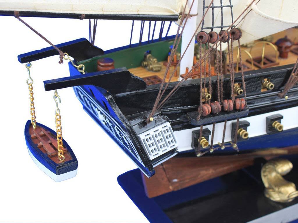 Hampton Nautical Wooden USS Constitution Tall Model Ship, 30x22