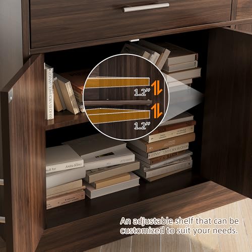 Vongrasig 43&rdquo; Sideboard Buffet Cabinet with Storage, Farmhouse Coffee Bar with Drawers and Shelves, Wood Buffet Table for Kitchen, Dining Room