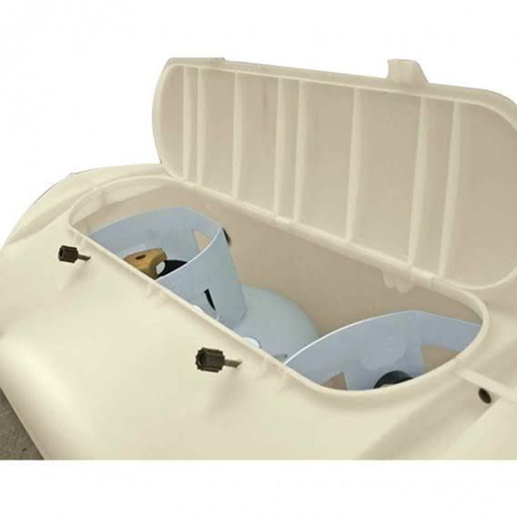 Camco - Heavy-Duty 20lb or 30lb Dual Propane Tank Cover (Beige) 40532