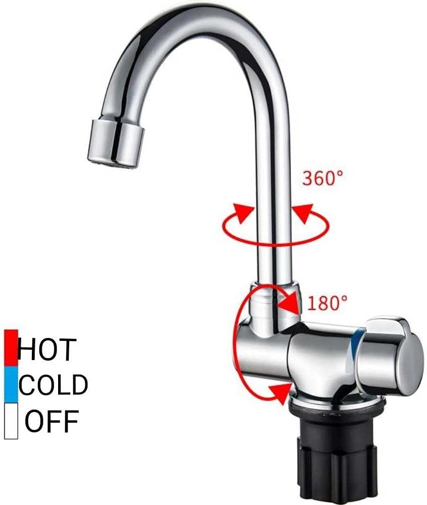 RV Caravan or Boat Stainless Steel Hand Wash Basin Sink with Folded Faucet Tempered Glass Lid van Camper Trailer Accessories (Sink with tapB)