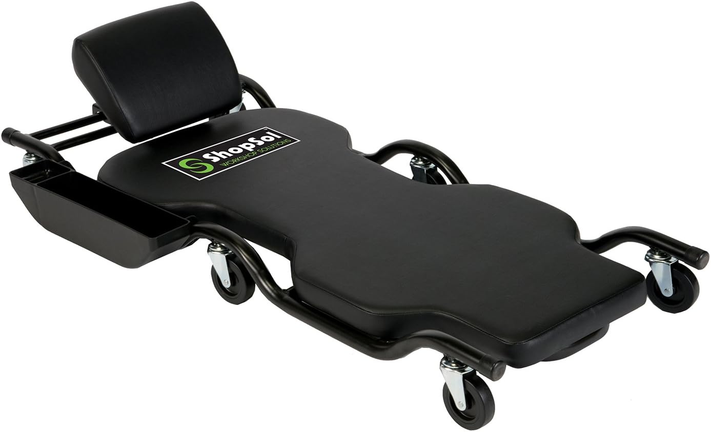 ShopSol 1010242 Heavy-Duty Automotive Creeper with Adjustable Headrest, 450-Pound Capacity