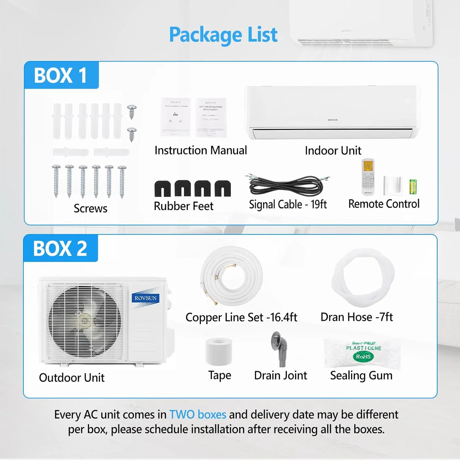 ROVSUN 18,000 BTU Wifi Enabled 22 SEER Mini Split AC/Heating System with Inverter, 230V Ductless Split System Air Conditioner w/Pre-Charged Condenser