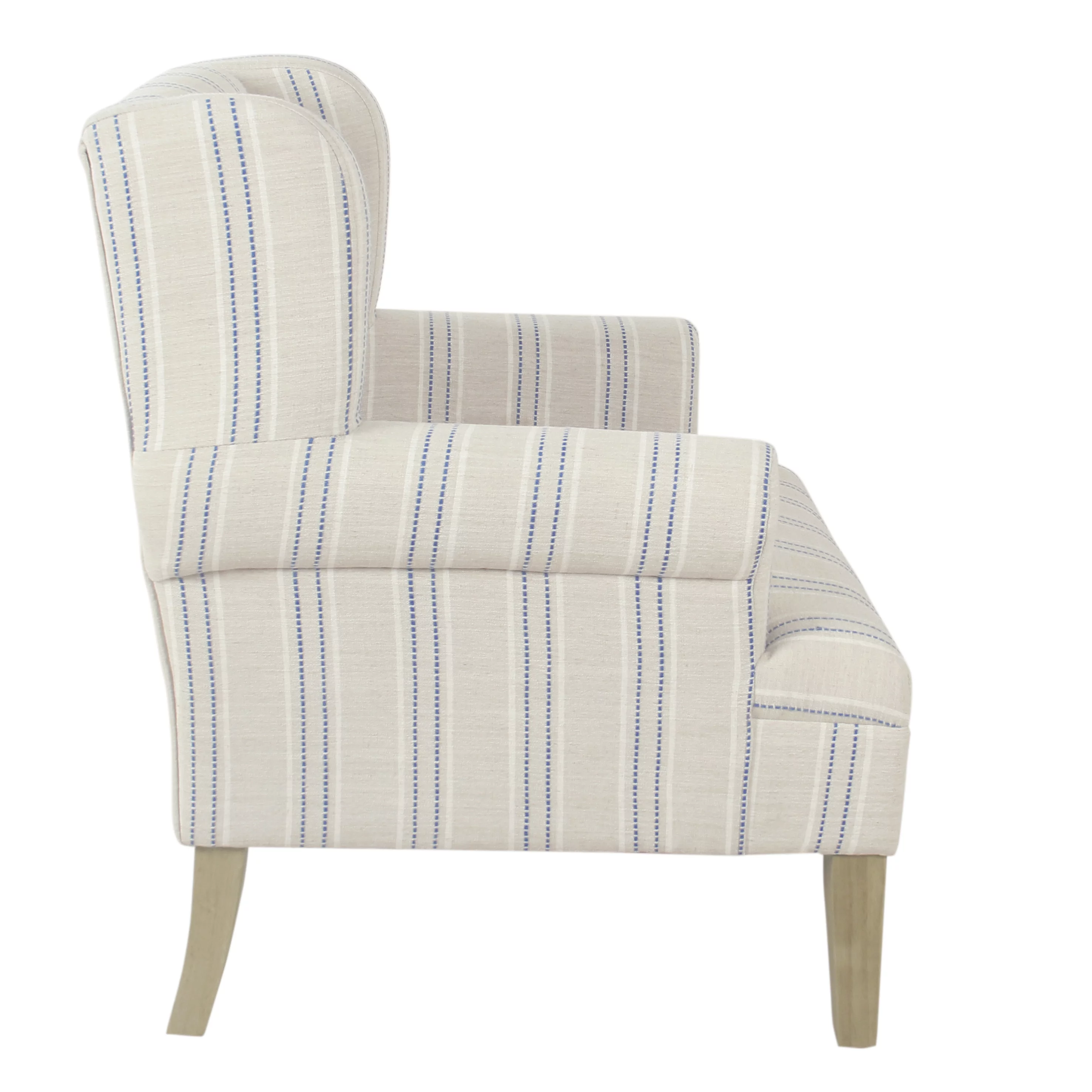 HomePop Emerson Wingback Accent Chair - Blue and Off-White Striped