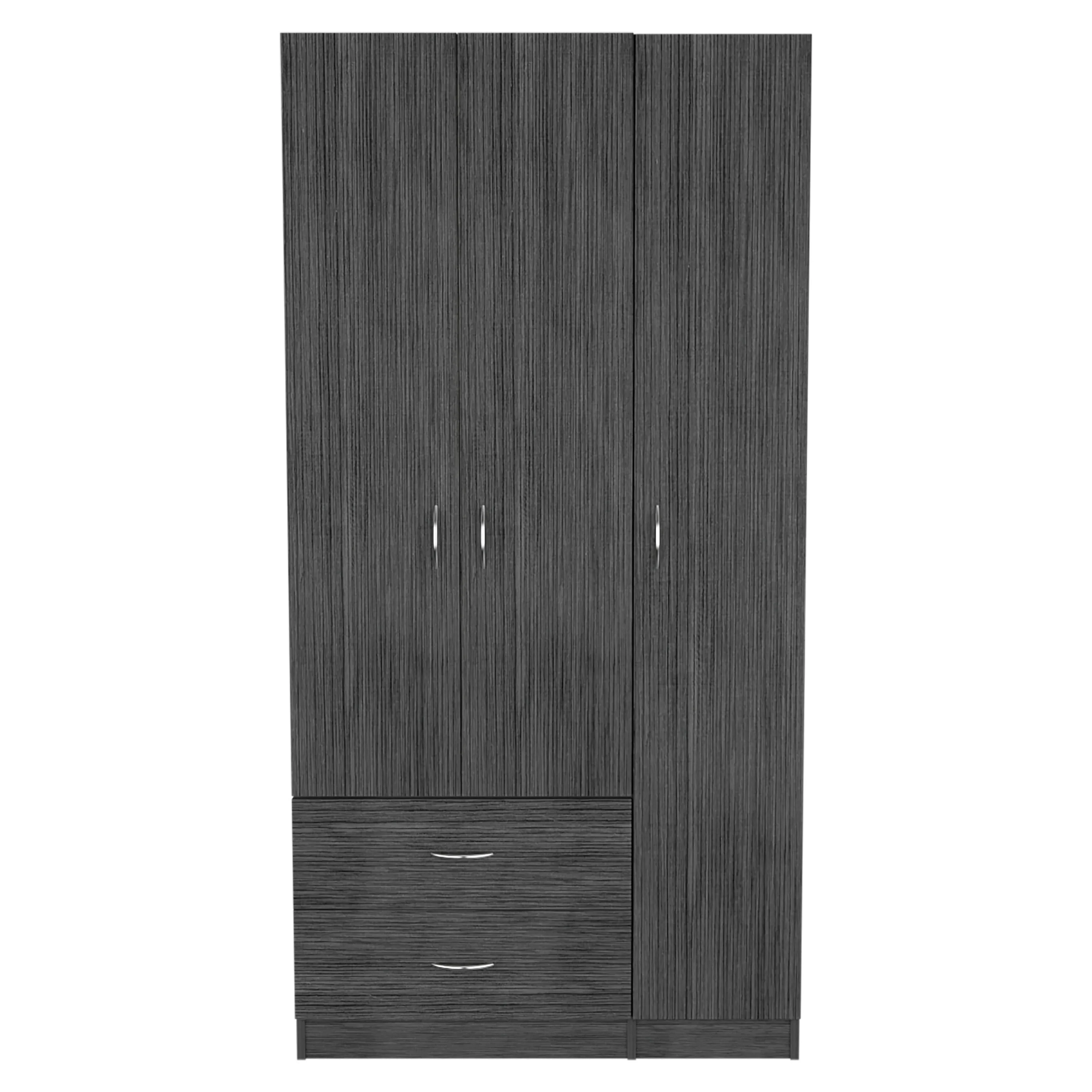 Boahaus Dortmund Modern Wengue Adult Bedroom Armoire, 3 Opening Doors, Manufactured Wood