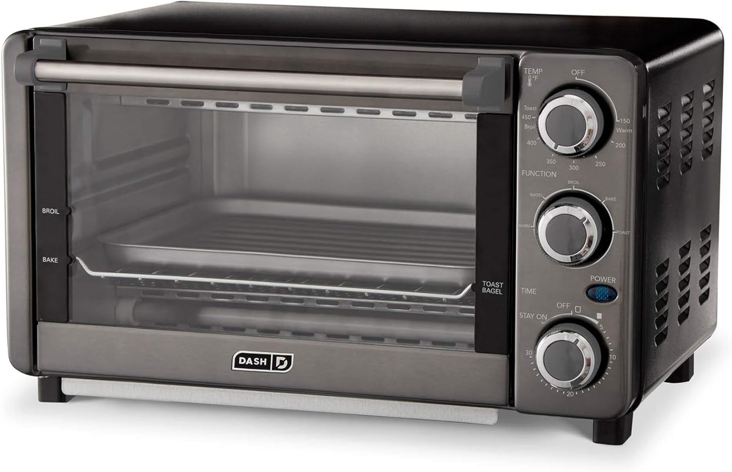 Dash Express Countertop Toaster Oven with Quartz Technology, Bake, Broil, and Toast with 4 Slice Capacity and Pizza Capability – Black Pack of 2