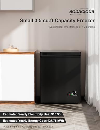 7.0 Cu Ft Chest Freezer - Energy Efficient & Quiet Mini Freezer with Adjustable Thermostat - Compact Deep Freezer for Home, Apartment, and Garage