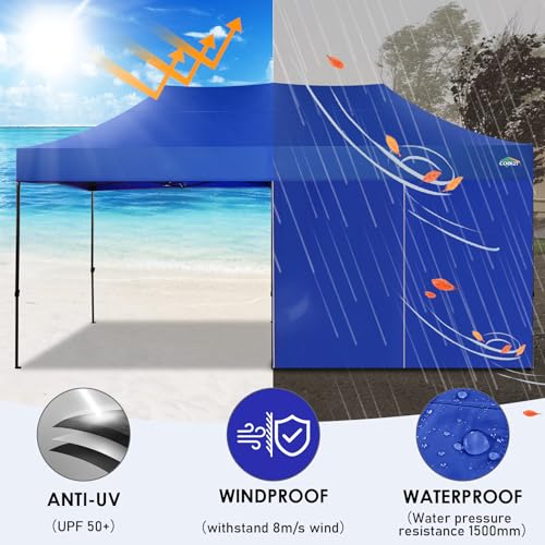 COBIZI 10x20 Heavy Duty Pop up Canopy Tent with 6 sidewalls Easy Up Commercial Outdoor Wedding Party Tents for Parties All Season Wind & Waterproof
