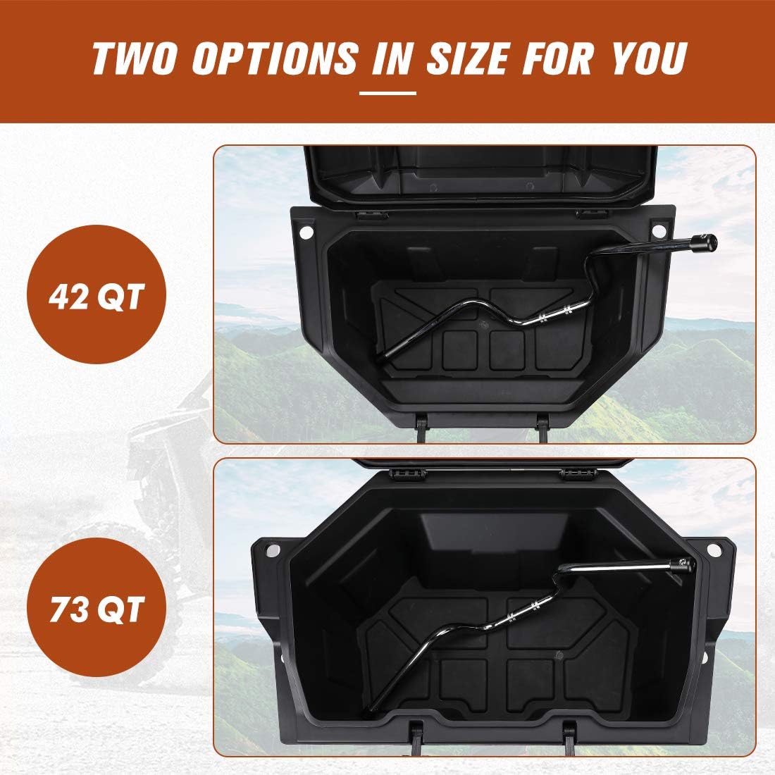 kemimoto RZR PRO XP Cargo Box, 73 QT Rear Storage Bed Box Compatible with 2020 2021 2022 Polaris RZR PRO XP / 4