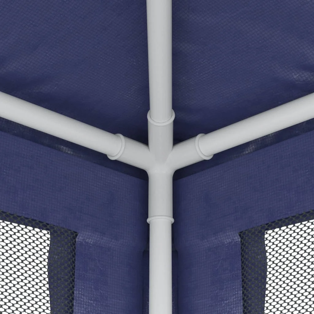 Gecheer Party Tent with 4 Mesh Sidewalls Blue 6.6'x6.6' HDPE