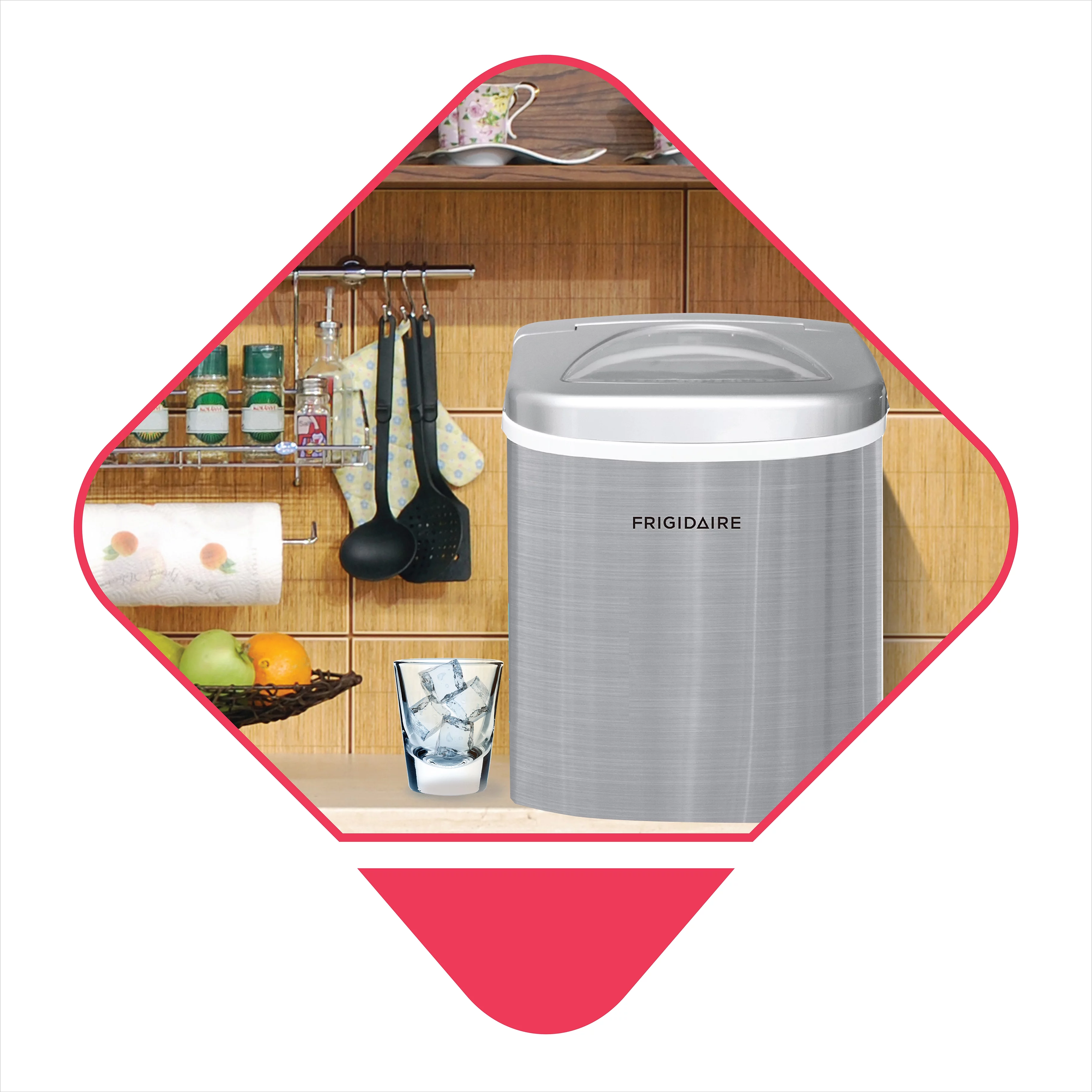 Frigidaire 26lbs. Portable Countertop Ice Maker (Ice Bullets)- Silver