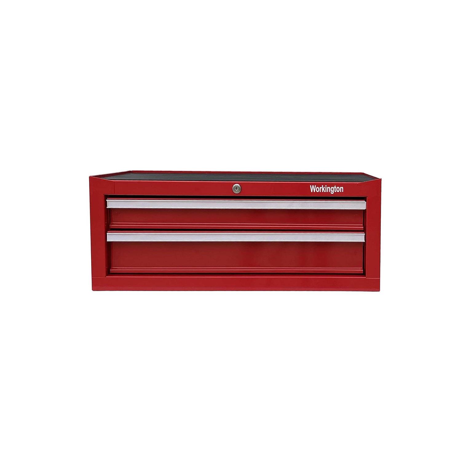 Workington Industrial 2 Drawers Portable Metal Intermediate Box 26 Middle Tool Chest Cabinet with Ball Bearing Drawer Slides