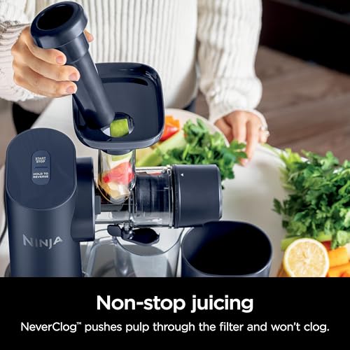 Ninja NeverClog Cold Press Juicer, Powerful Slow Juicer with Total Pulp Control, Countertop, Electric, 2 Pulp Functions, Dishwasher Safe