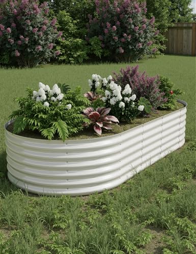 10x4x1.5ft Raised Garden Bed,Galvanized Raised Planter Boxes Outdoor with Easy Assembly, Large Garden Bed for Vegetables, Fruits, Flower