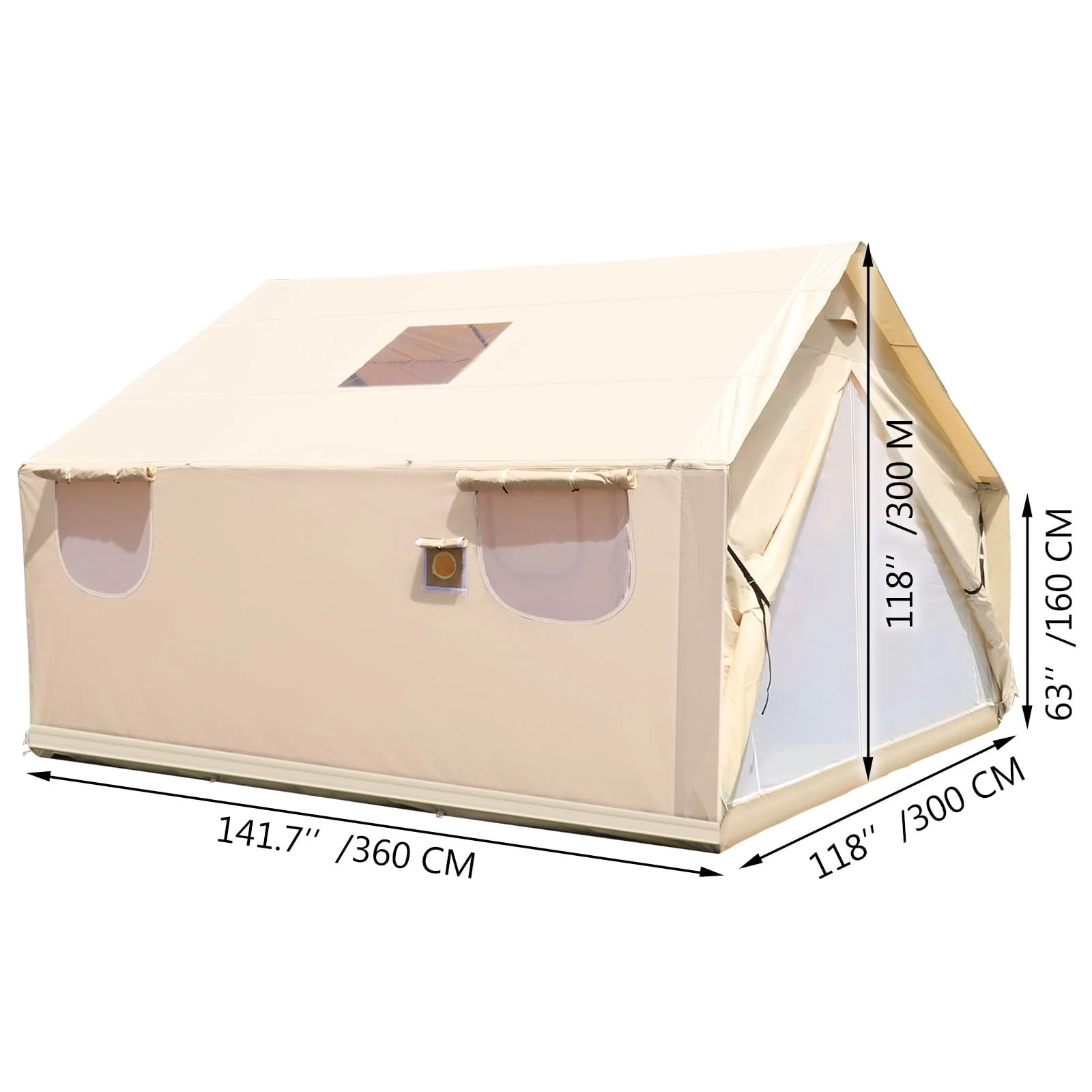 VEVOR Canvas Wall Tent 10x12ft, Wall Tent with PVC Storm Flap, Large Canvas Wall Tent Waterproof