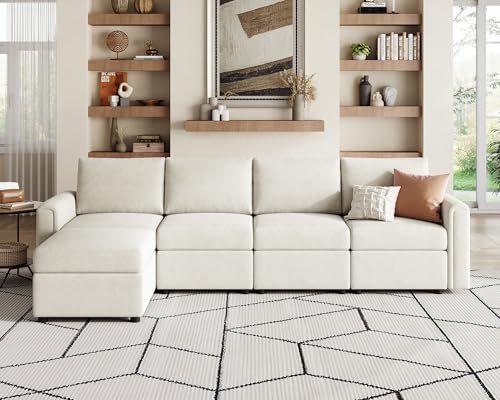 LINSY HOME Modular Sectional Sofa, Convertible U Shaped Sofa Couch with Storage, Memory Foam, Modular Sectionals with Ottomans