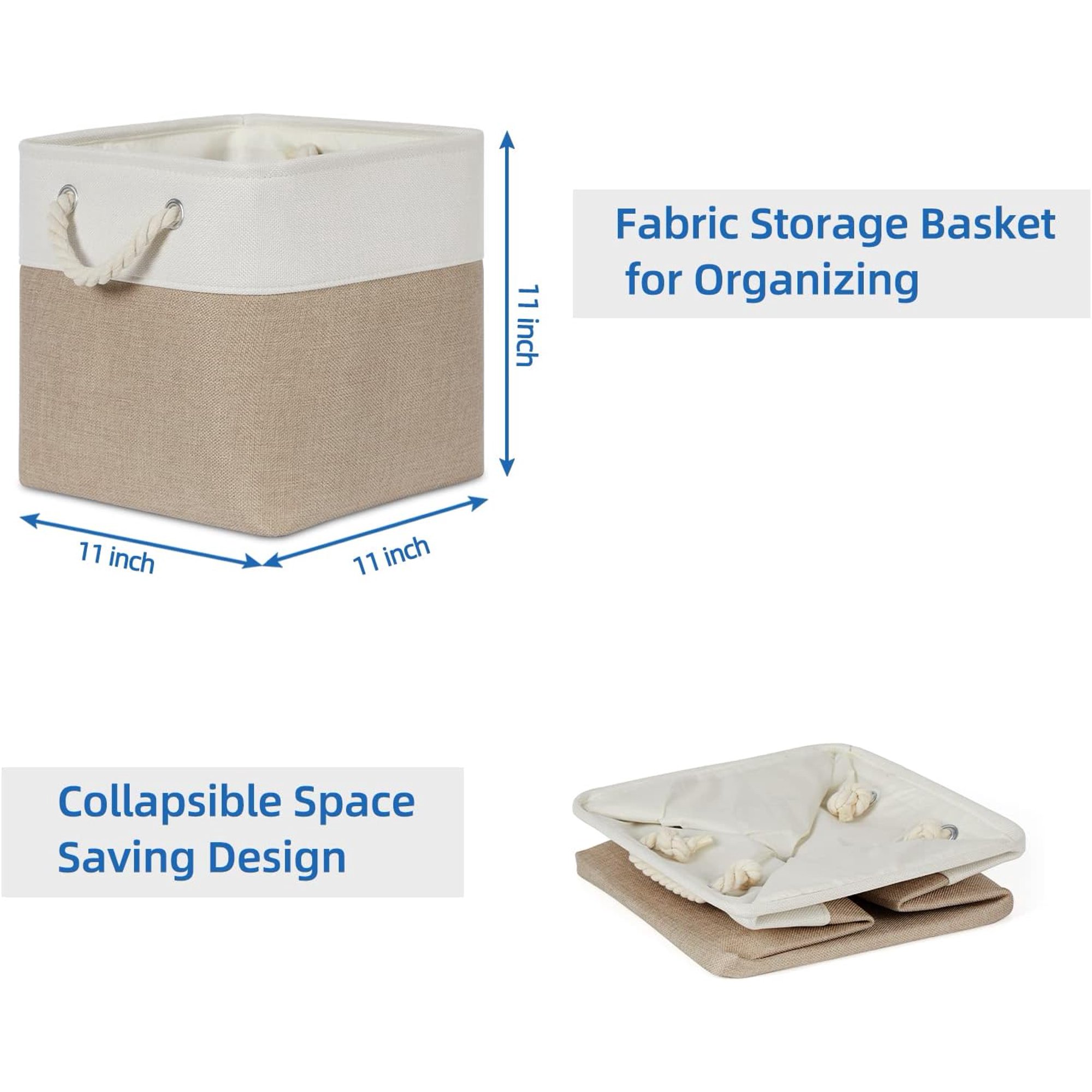 Cube Storage Bins 11 x 11 Fabric Storage Baskets 4 Pack Storage Cubes Baskets for Gift Empty