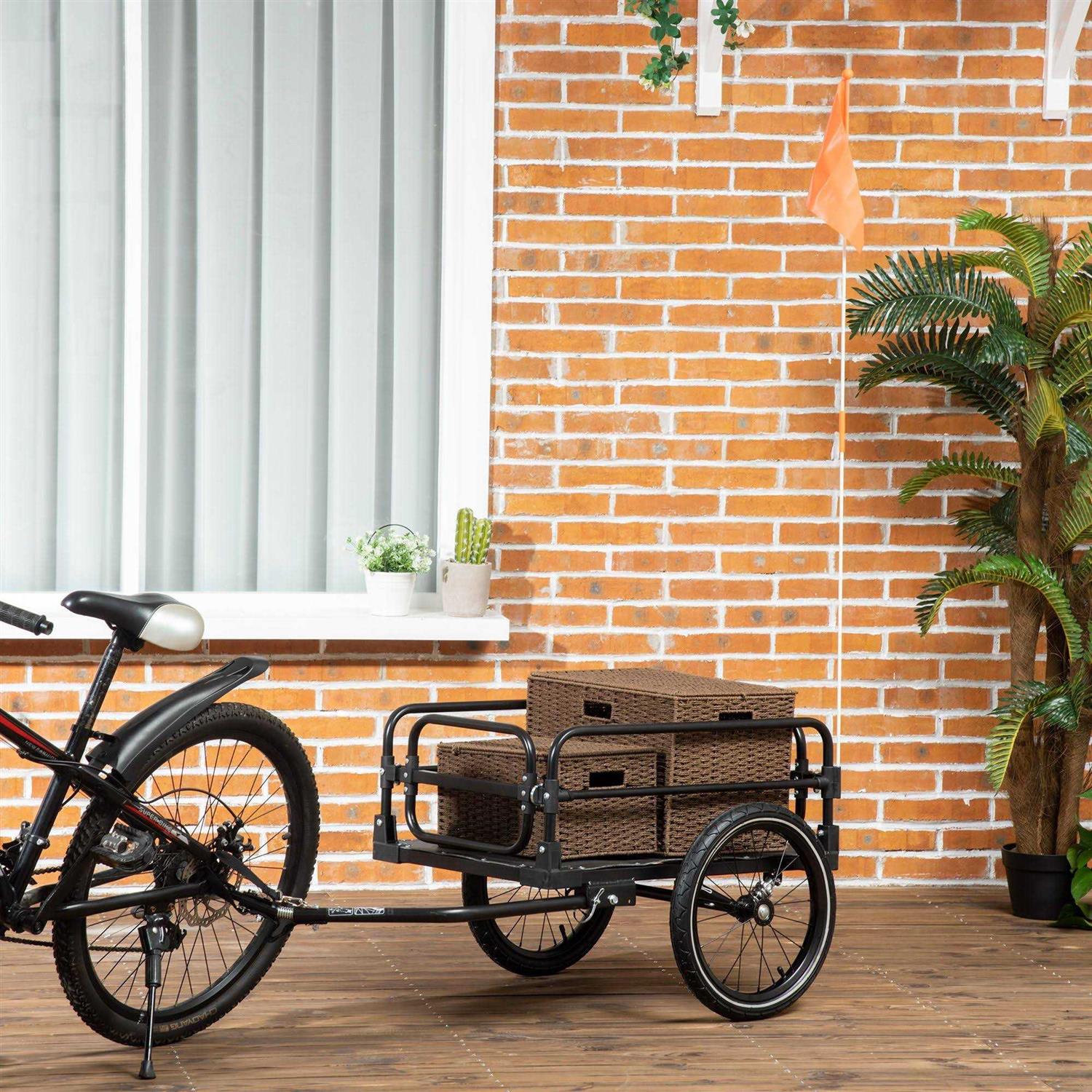 Aosom Bike Cargo Trailer Bike Wagon Bicycle Trailer with Suspension - Sports Supplies Online Store