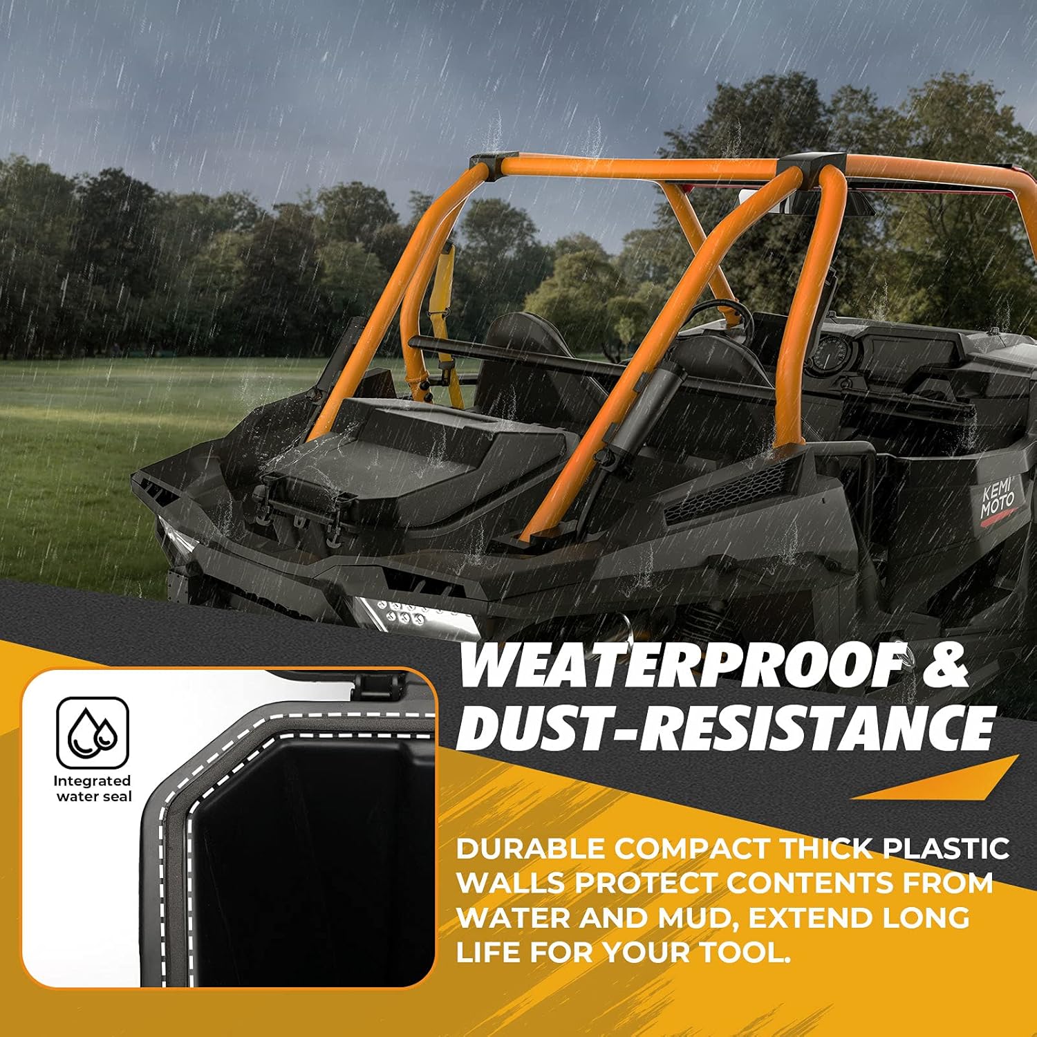 RZR XP 1000 Storage Box, Kemimoto Cargo Bed Box 2881193 Compatible With Polaris RZR XP 1000/4/ 900/4/ 1000 S 2014-2022
