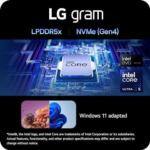 LG gram 14-Inch Lightweight Laptop Intel Evo Edition - Intel Core Ultra 5 Processor Windows 11 Home 8GB RAM 512GB SSD - White