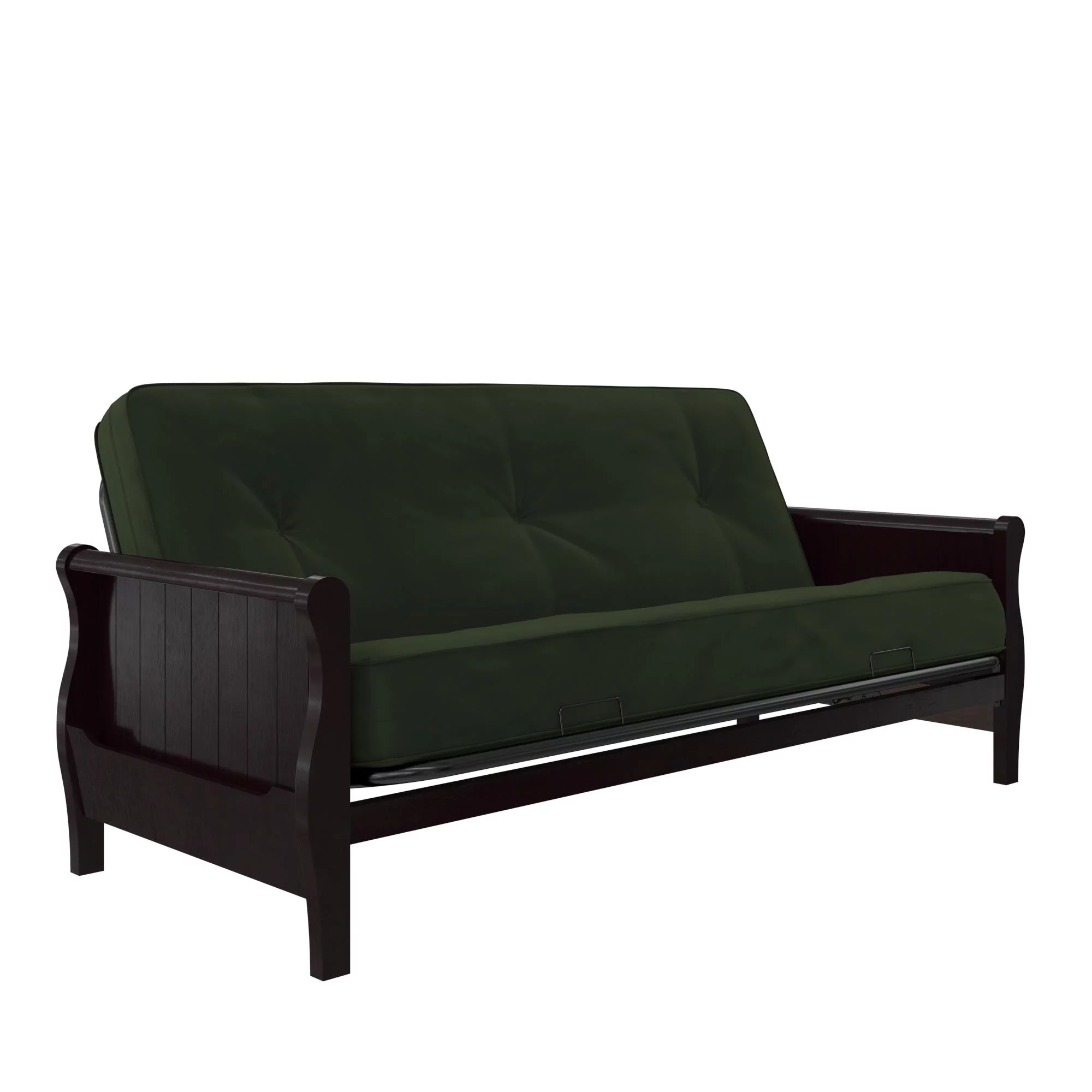 DHP Caden 6 Inch Futon Mattress with Tufted Cover and Recycled Polyester Fill, Full, Army Green