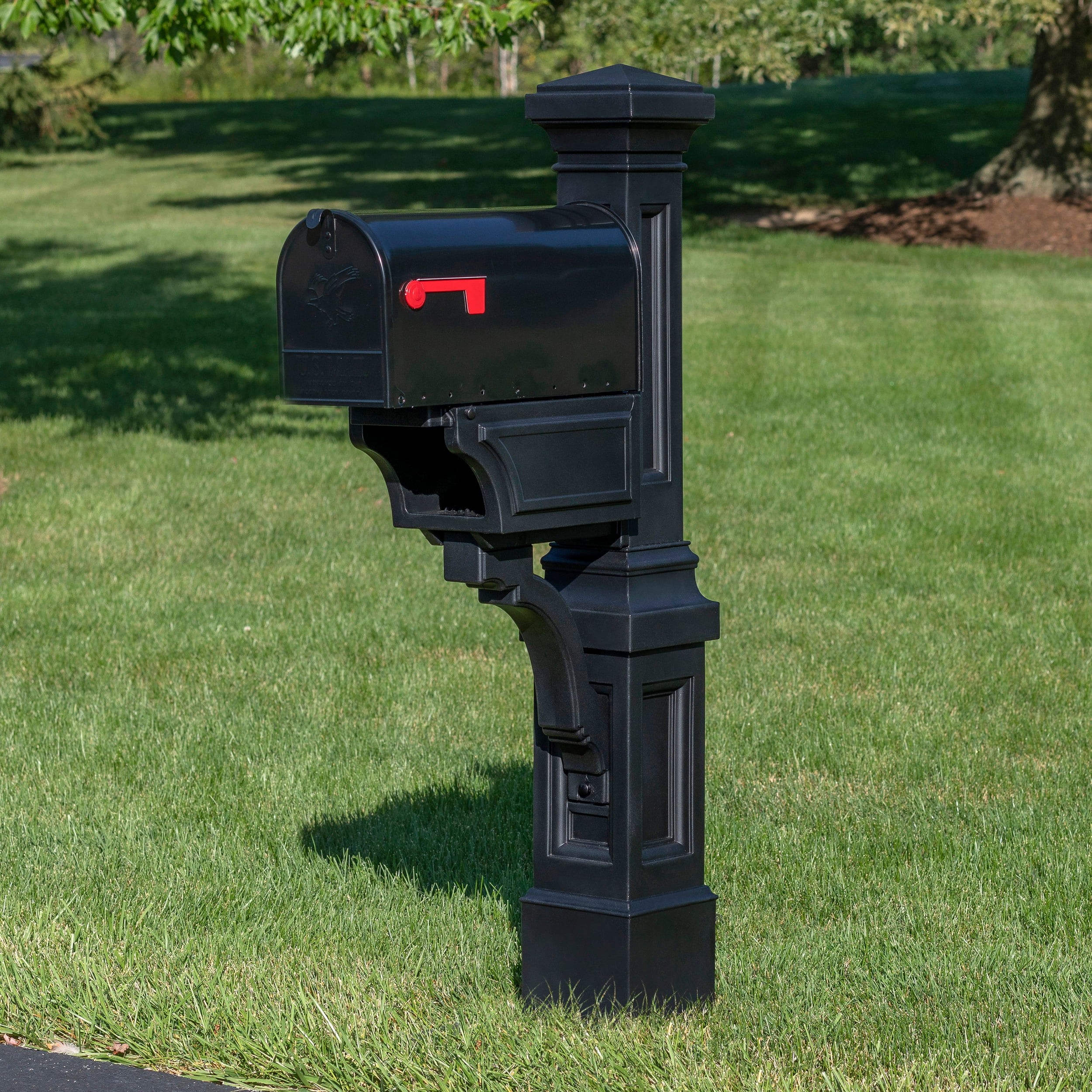 Step2 Atherton 59" Onyx Black Plastic Mailbox Post Kit