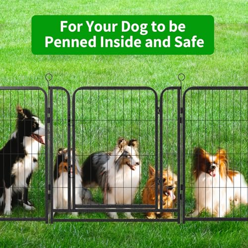 Dog Playpen Outdoor Extra Wide 12 Panels Heavy Duty Anti-Rust Coating-Strengthened Dog Fence 40" Height with Doors Portable for RV Camping Yard