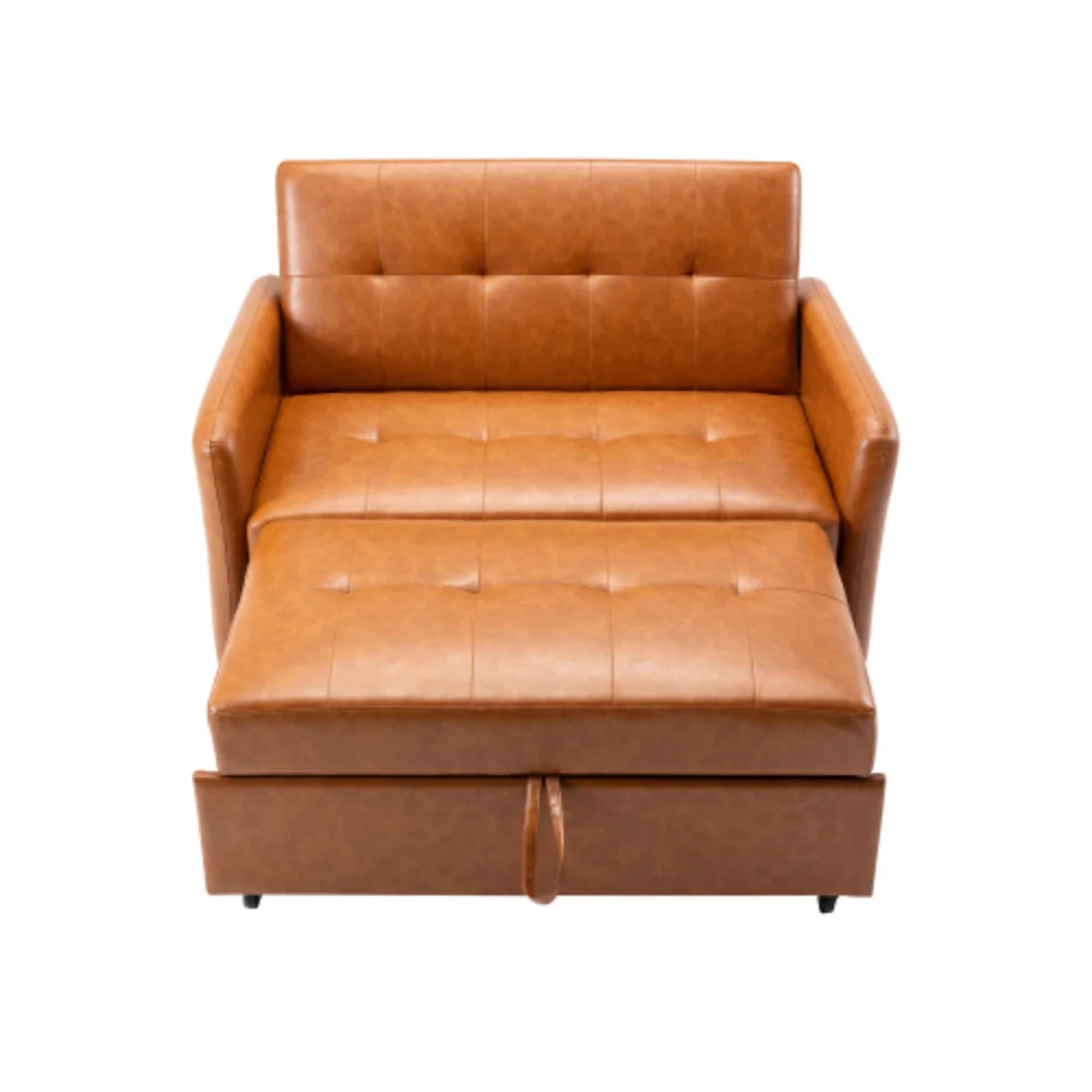 51" Convertible Sleeper Bed, Adjustable Oversized Armchair with Dual USB Ports for Small Space