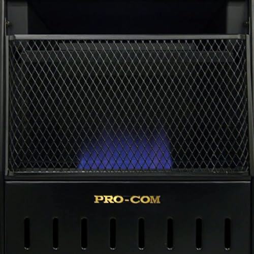 ProCom ML100TBAHR Ventless Propane Gas Blue Flame Space Heater with Thermostat Control for Living Room, Bedroom, Home Office, 10000 BTU