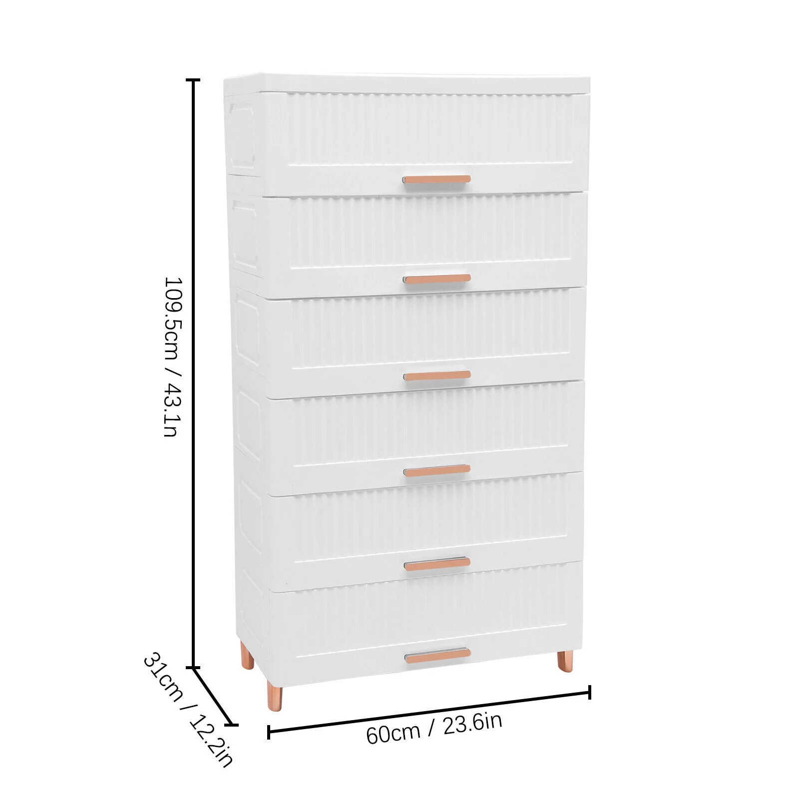6-Drawer Chest Dresser Storage Tower Closet Organizer Bedroom Plastic White