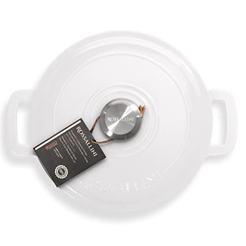 Signature Enameled Cast Iron Dutch Oven, Non-Stick Serving Pot with Tight Fitting Lid for Perfect Roasting, Baking, Sauteing