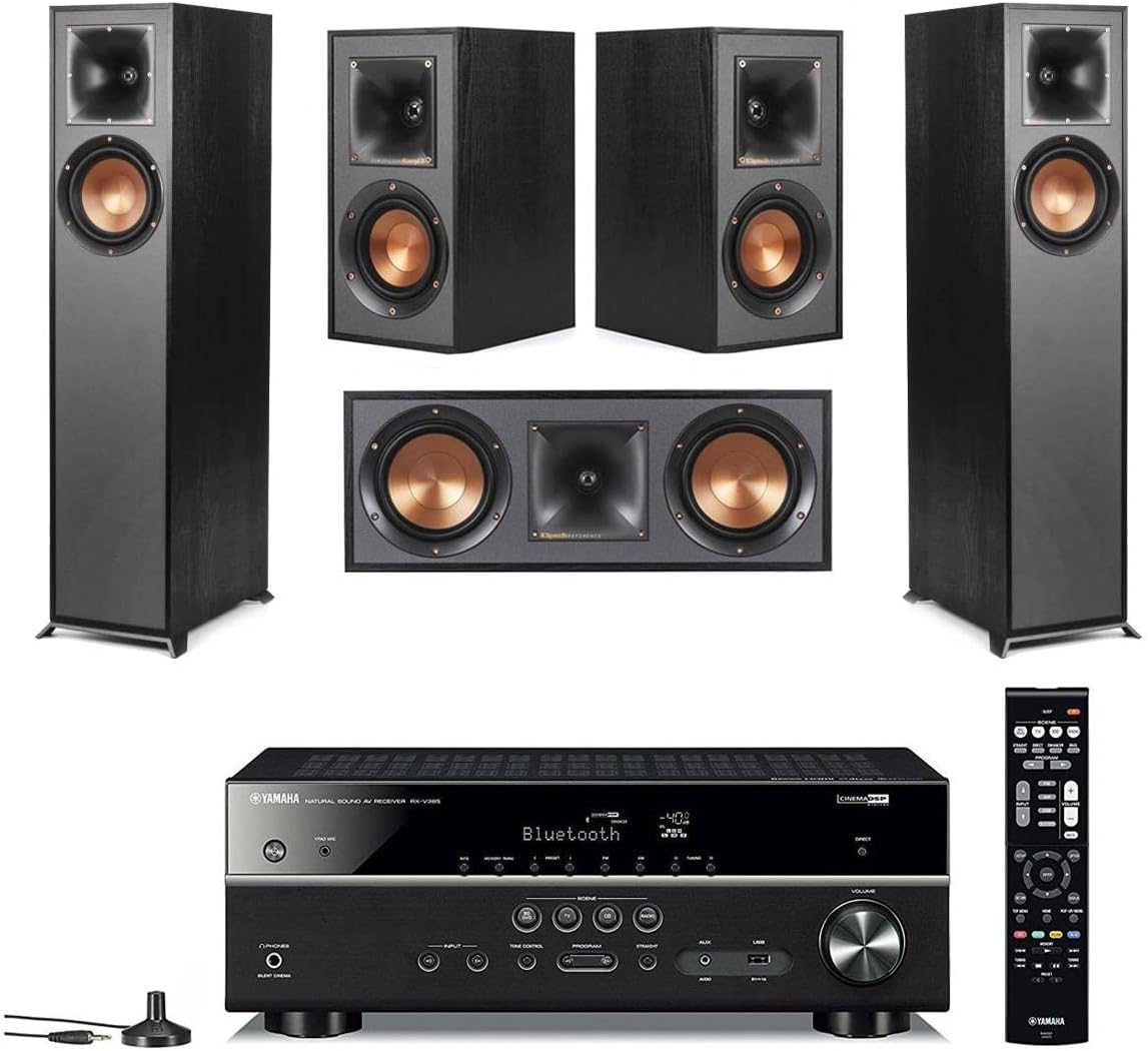 Klipsch Reference 5.0 Home Theater System with 2X R-610F Floorstanding Speaker, R-52C Center Channel Speaker