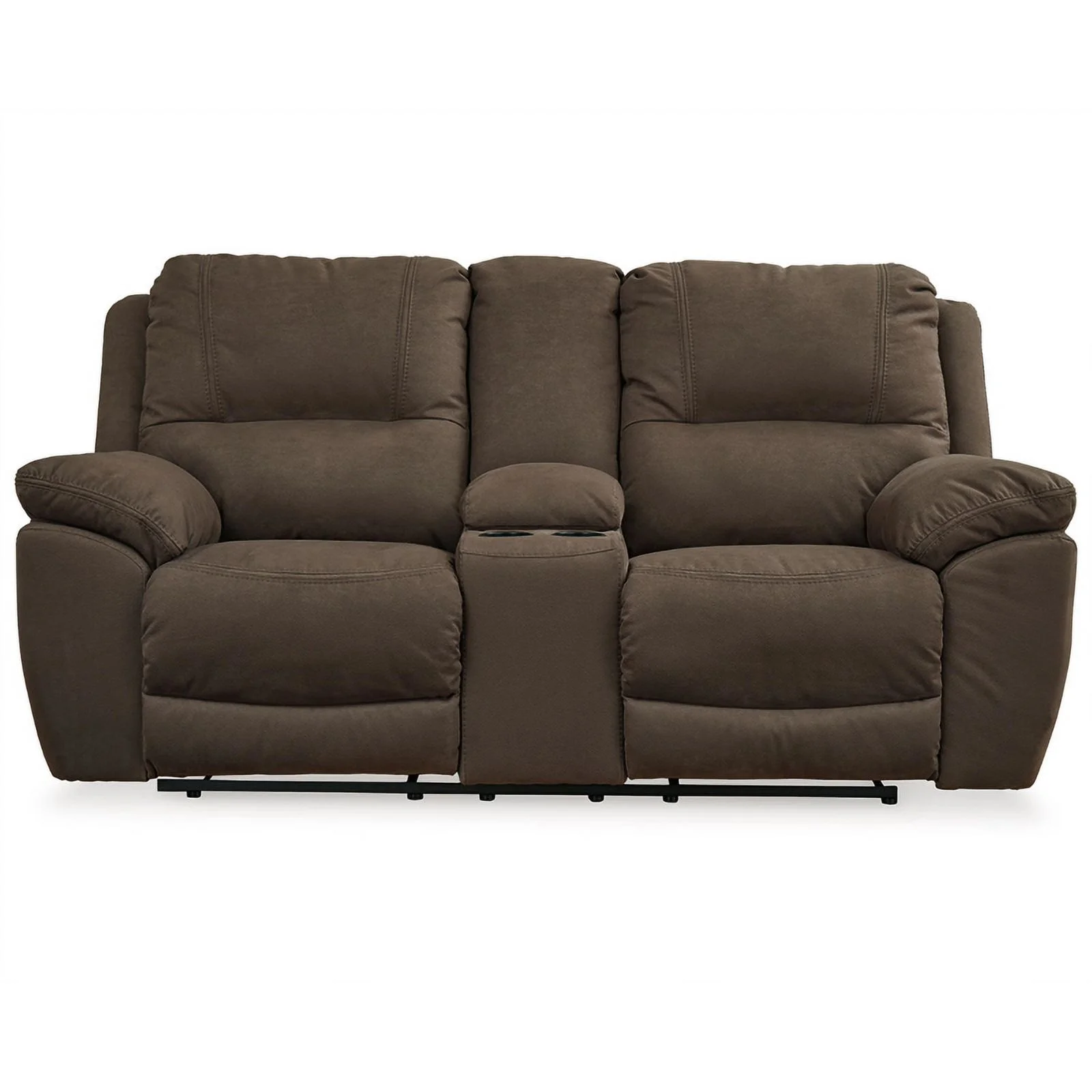 Ashley Furniture Next-Gen Gaucho Faux Leather Power Reclining Loveseat in Brown