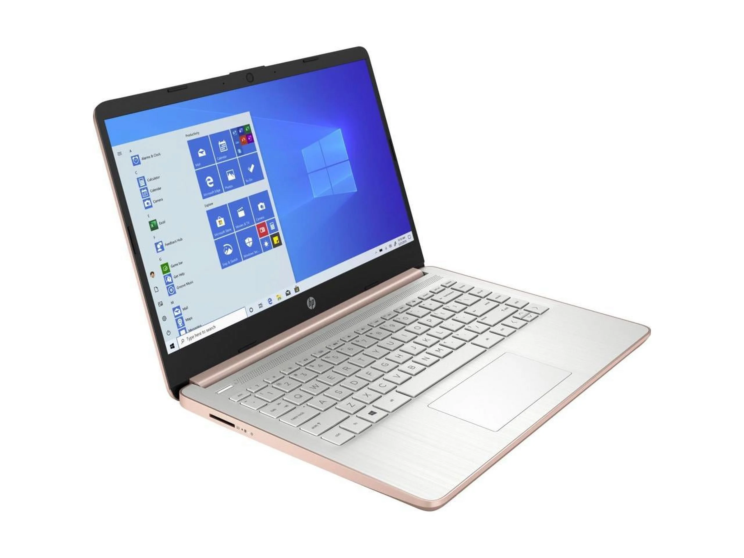 HP 14-dq0000 14" Notebook - HD - 1366 x 768 - Intel Celeron N4020 Dual-core (2 Core) 1.10 GHz - 4 GB RAM - 64 GB Flash Memory - Pale Rose Gold