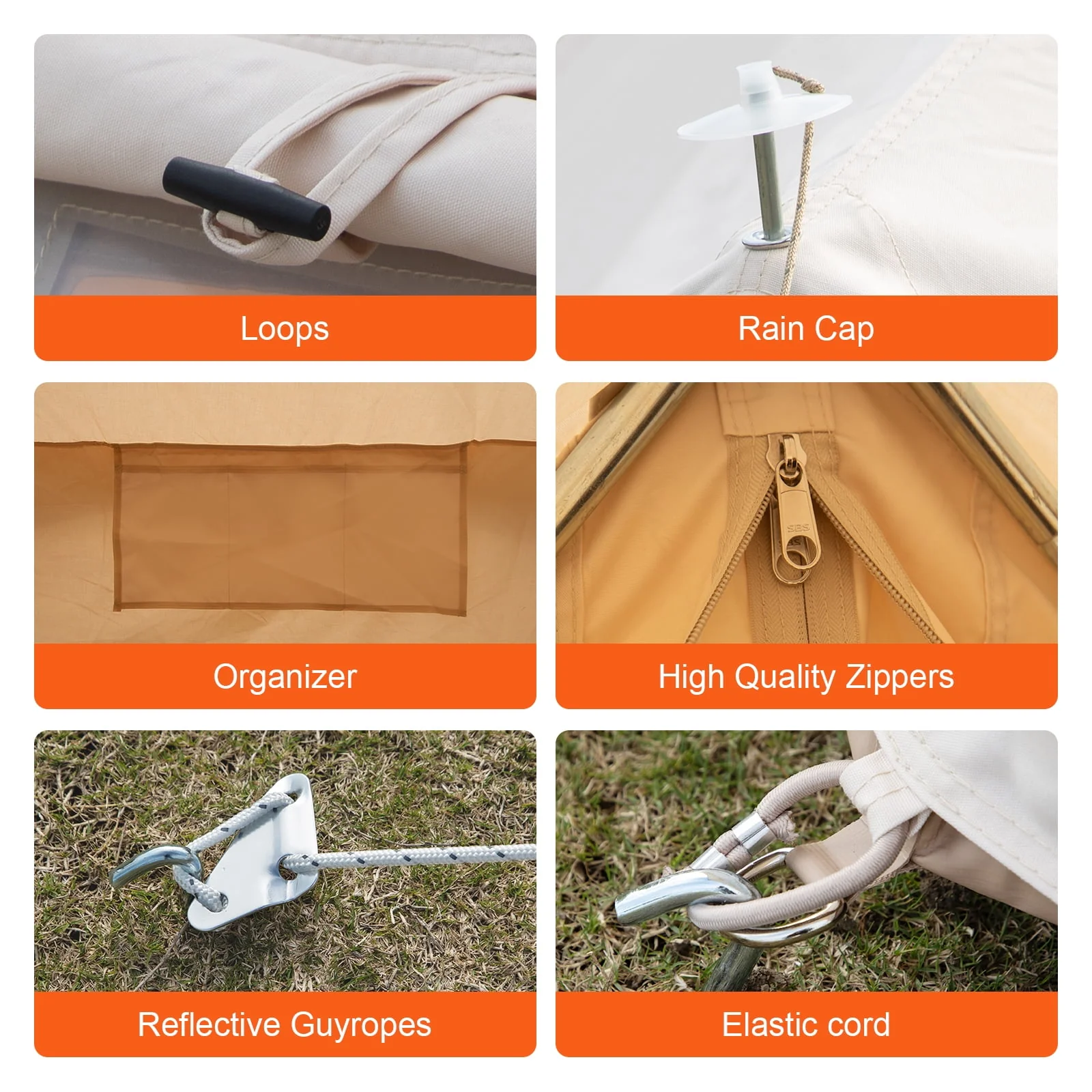 SKYSHALO Yurt Tent 13.1ft Cotton Canvas Tent with Wall Stove Jacket Glamping Tent Waterproof Bell Tent for Family Camping Outdoor Hunting in 4 Seasons