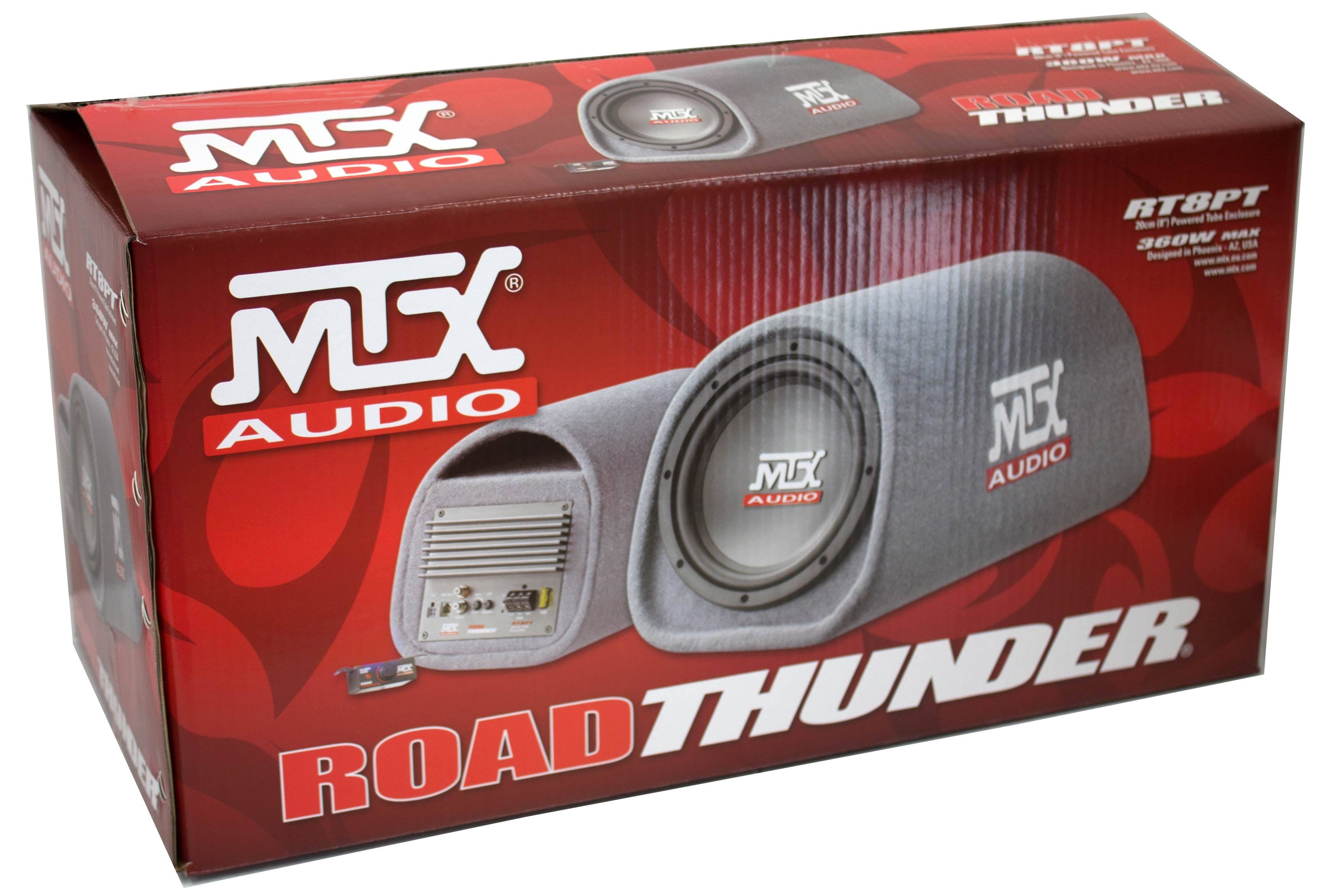 MTX Audio RT8PT 8x22 240W Car Loaded Subwoofer Enclosure Amplified Tube