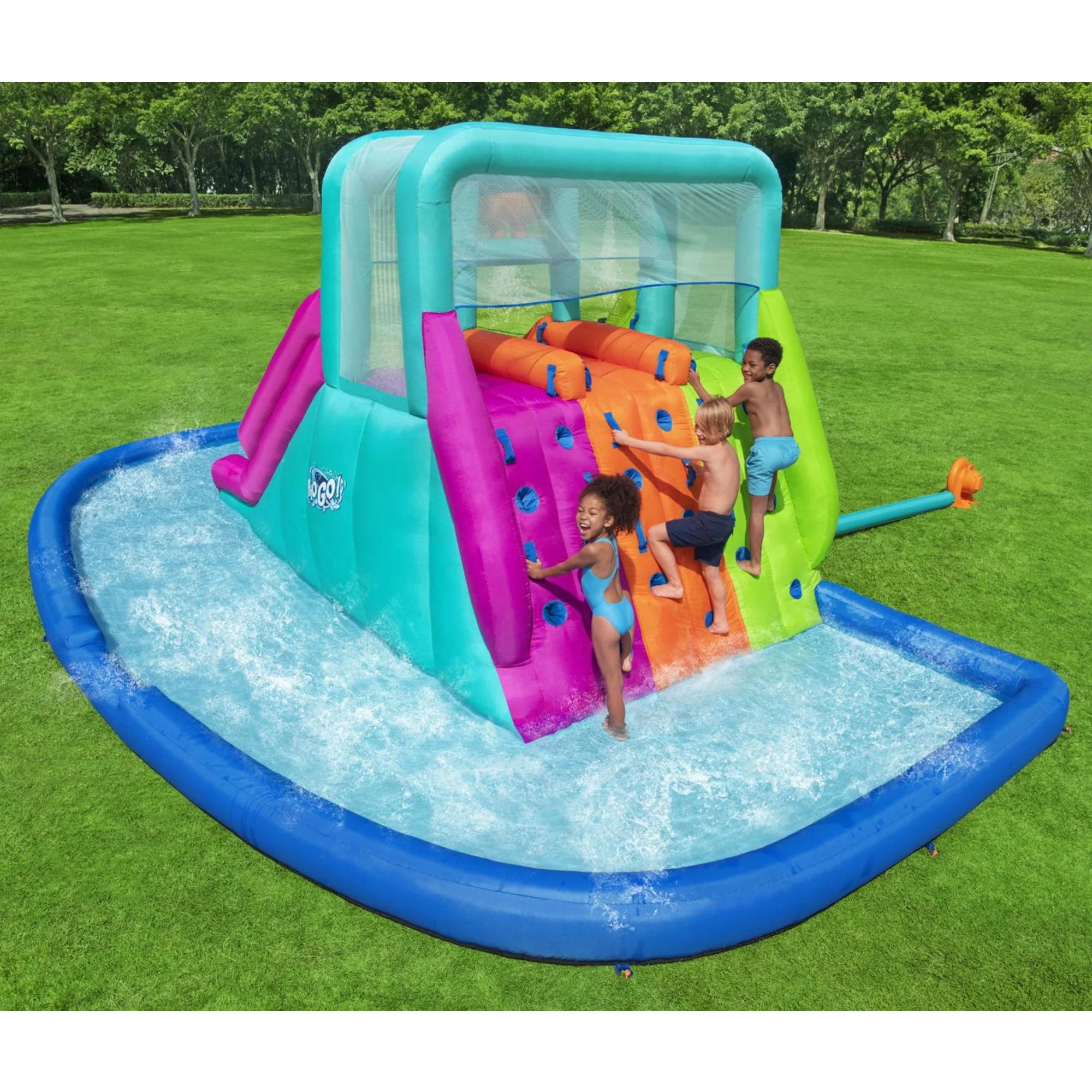 Bestway H2OGO! Triple Splash Course Inflatable Mega Water Park with Inflatable Water Slide