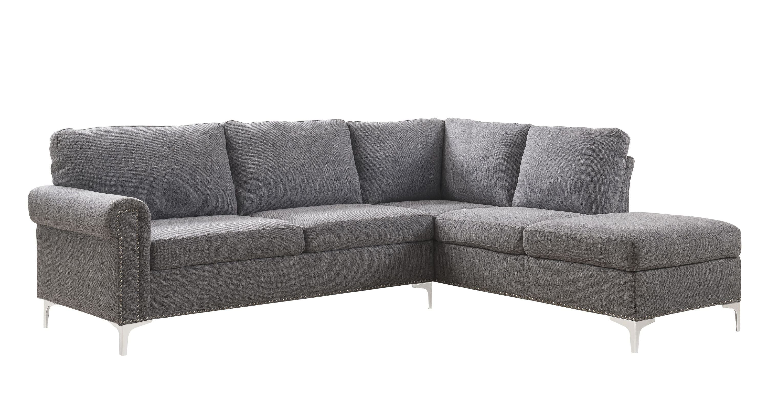 Anika Sectional Fabric Sofa - Gray