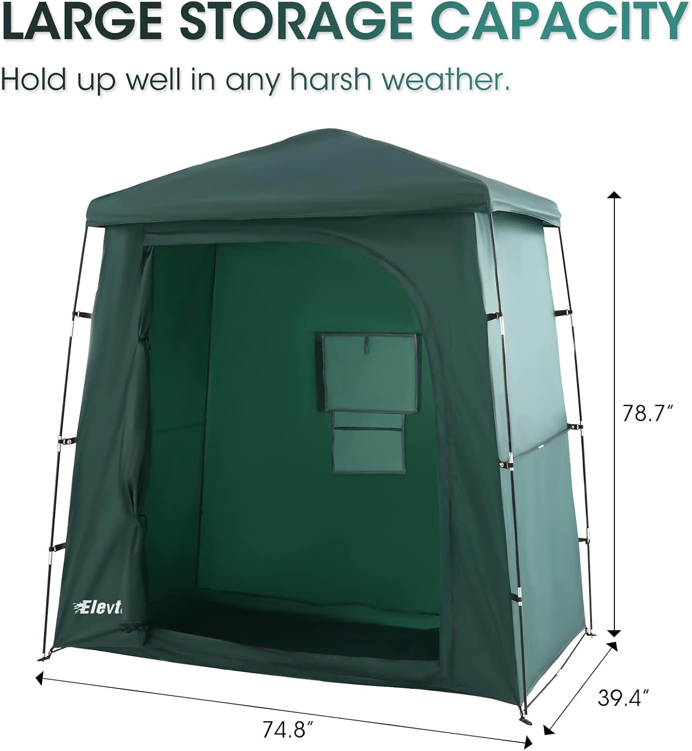 ELEVTAB Bike Storage Tent, Foldable Waterproof Outdoor Bike Storage Shed for 2-3 Bikes ,Space Saving Bike Tent with Window for Outdoor