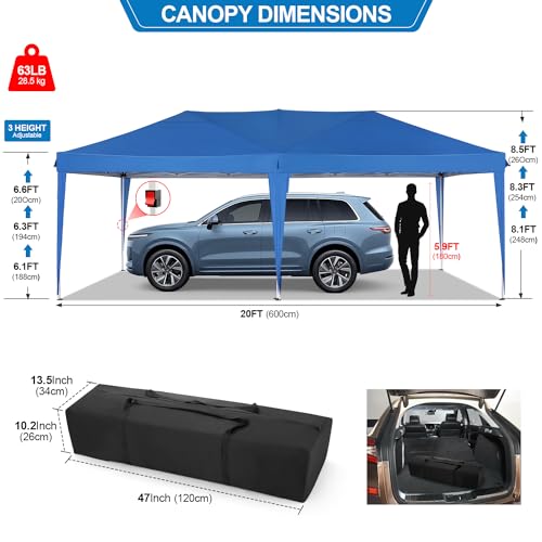 COBIZI 10x10 Pop up Canopy Tent Protable Canopy Tent with 4 Sidewalls Waterproof Commercial Instant Shelter for Parties, Wedding