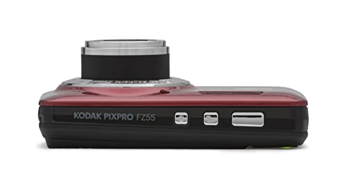 Kodak PIXPRO FZ55, 16MP 28mm Wide-Angle Digital Camera (Red) + Accessories Bundle