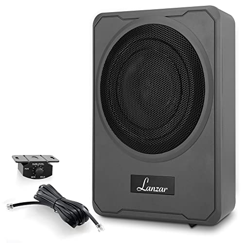 Pyle 10-Inch Low-Profile Amplified Subwoofer System- 900 W Compact Enclosed Underseat Car Audio Subwoofer w Built in Amp