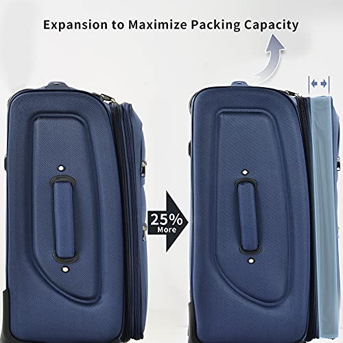 Merax Suitcase Set Softside 3-Piece Expandable Luggage with TSA Lock Spinner Wheels Lightweight Upright Luggage with Travel Bag(22/26/30 IN