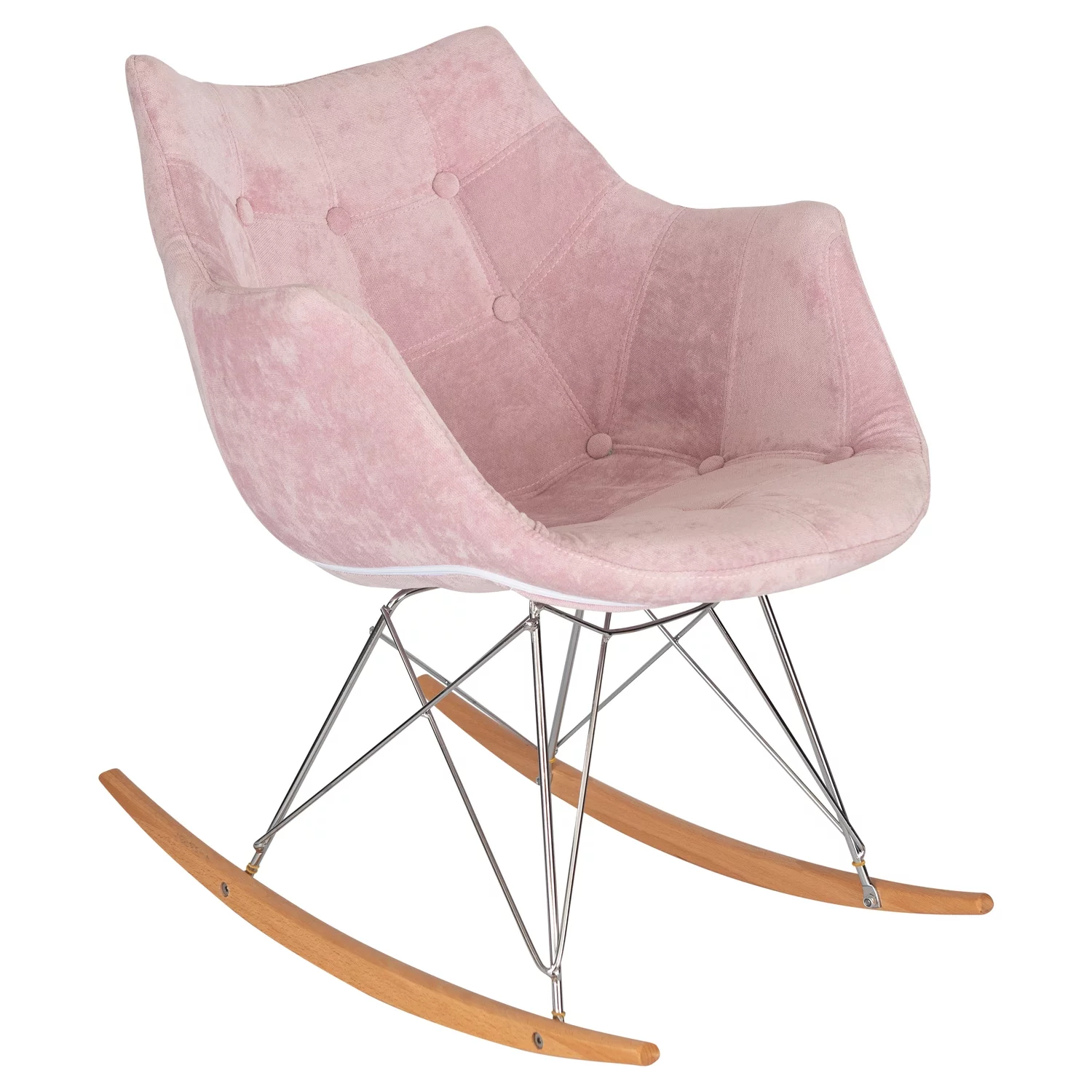 Maykoosh Vintage Variety Willow Velvet Eiffel Base Rocking Chair