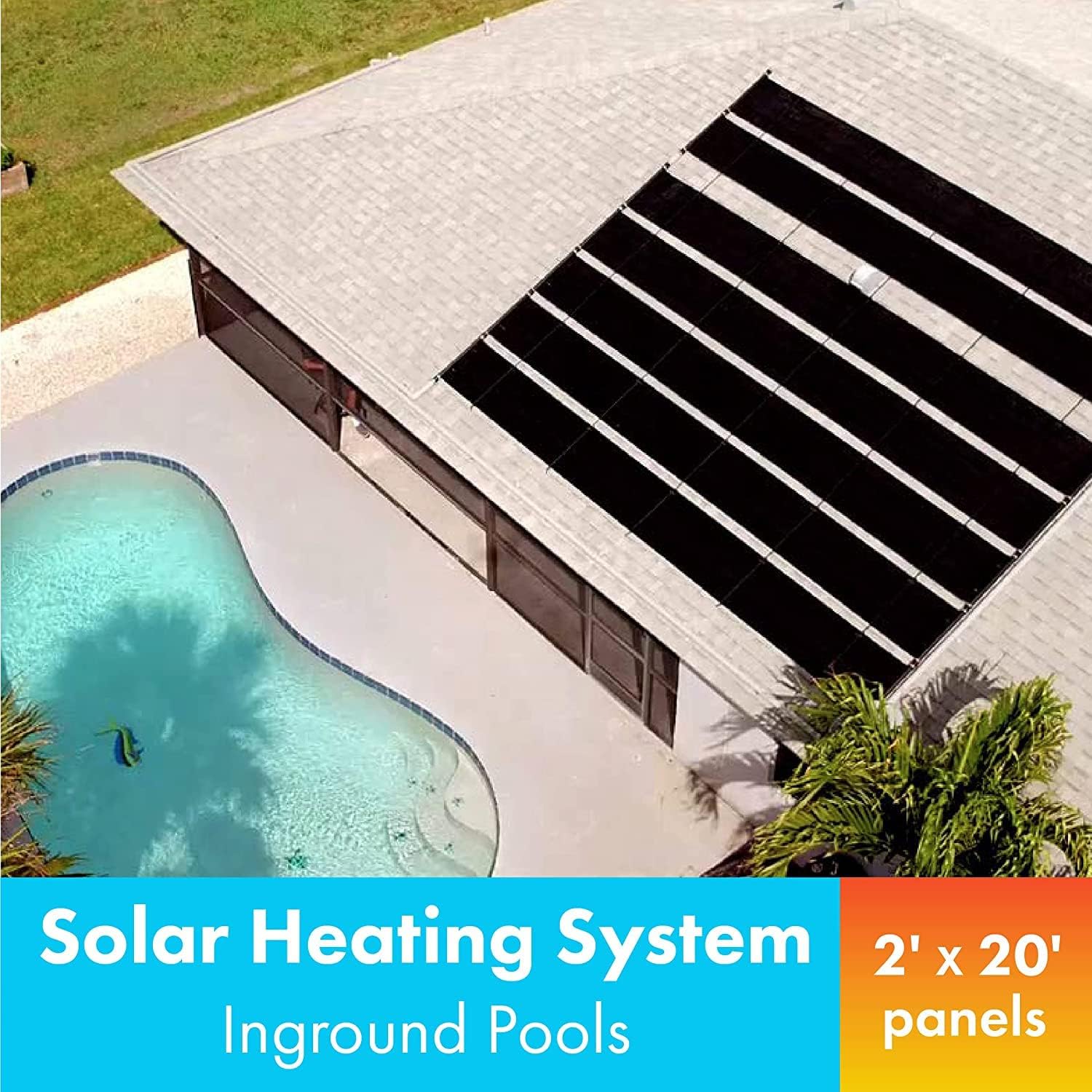 SunHeater Solar Heater, Includes Two 2’ x 20’ Panels (80 sq. ft.)