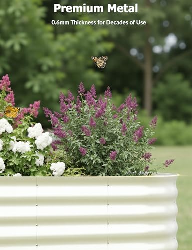 10x4x1.5ft Raised Garden Bed,Galvanized Raised Planter Boxes Outdoor with Easy Assembly, Large Garden Bed for Vegetables, Fruits, Flower