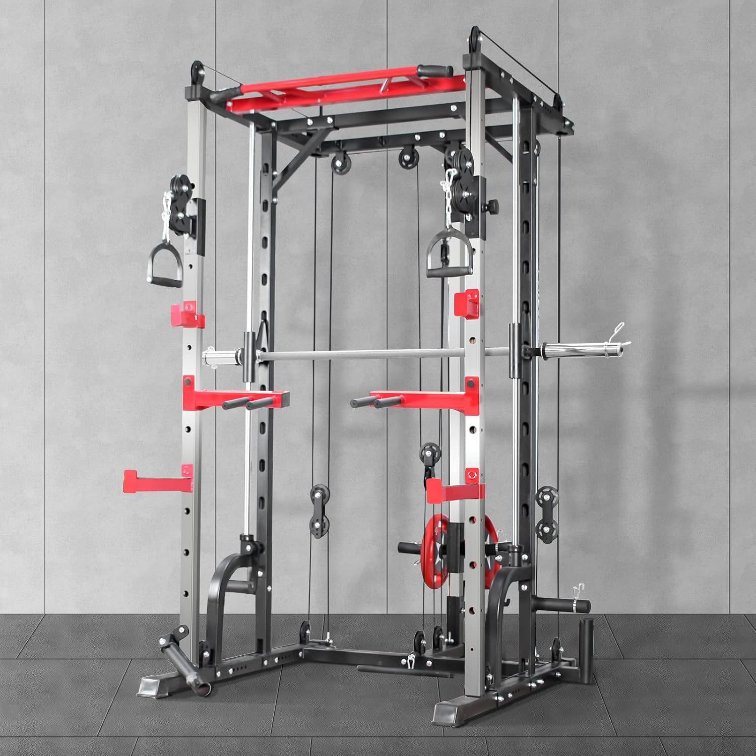 Mikolo Smith Machine, Power Cage with LAT Pull Down System, Total Body Workout for Home Gym&hellip;